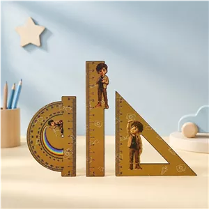 ست 3 تیکه گونیا خط کش نقاله پسرانه 