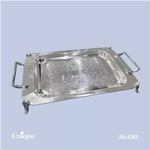 سینی براق استیل پایه دار بزرگ یونیک UN-4069 (پس کرایه)