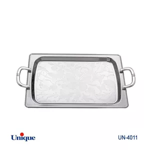 سینی استیل یک میل یونیک Unique بدون پایه کوچک کد UN-4011 (پس کرایه)