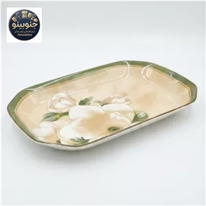 سینی پذیرایی سرامیکی طرح گل های بهاری دیس سرو فانتزی و شیک
