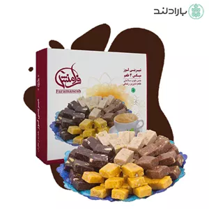 شیرینی لوز رژیمی نارگیلی میکس سه طعم بدون قند و بدون گلوتن فرامنش