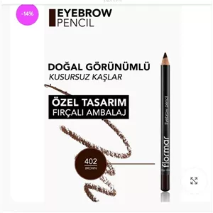 مداد ابرو فلورمار شماره 402 قهوهای Flormar Eyebrow Pencil 402 Brown(اورجینال تضمینی)