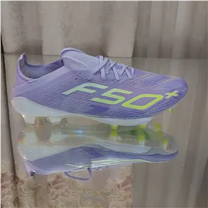کفش فوتبال چمن آدیداس اف50 پلاس استوکدار رنگ بنفش فسفری Adidas f50+fg