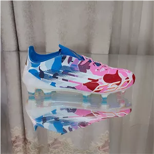 کفش فوتبال چمن آدیداس اف50 استوکدار رنگ بنفش سفید صورتی Adidas f50+fg