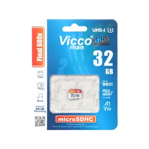 رم Vicco man Final 600X microSDHC UHS-I U3 Class10-90MB s - 32GB