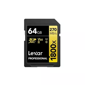 کارت حافظه لکسار Lexar Professional 1800x SDXC UHS-II Card Gold Series 64GB