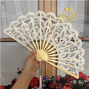 بادبزن عروس دسته چوبی کد 301