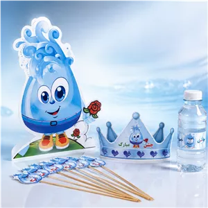 ملزومات جشن آب شامل تاج تاپر و روکش آب پک ده عددی 