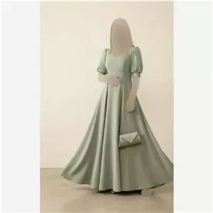 ماکسی زنانه کرپ مازراتی نگین دار سایزبندی رنگ مشکی کاهویی آسمانی