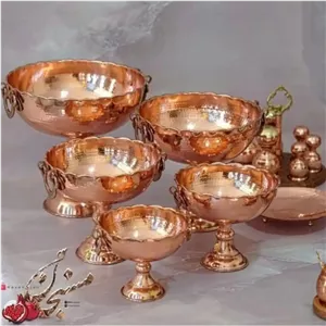 کاسه پایه دار چکشی داخل قرمز