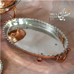 دیس بیضی پایه کوتاه مسی گوشواره دار