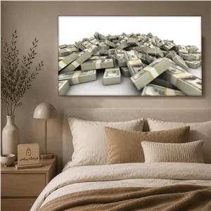 تابلو شاسی پینکمن طرح Stack جدید 100 دلار Bills - Stack Of New 100 Dollar Bills کد Jm45