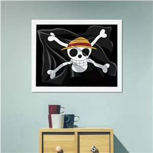 تابلو پینکمن طرح انیمه وان پیس پرچم دزدان دریایی One Piece Pirate Flag 4 Jm