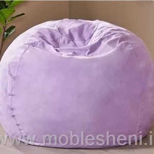 مبل شنی الیافی. راحتی گرد تکنفره باروکش مخمل ضخیم