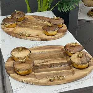 سینی مزه چوب گردو کسا