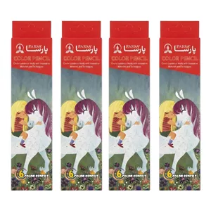 مداد رنگی 6 رنگ پارسا مدل دختر اسب سوار بسته 4 عددی