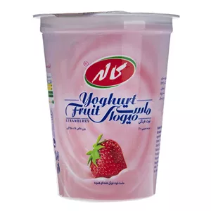 ماست میوه ای با طعم توت فرنگی کاله مقدار 450 گرم