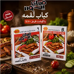 کباب لقمه 70 درصد صبای بیستون کارتن 20 عددی
