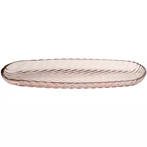 ظرف سرو دیس بلور کد 001 با ظرفیت 4 سیخ کباب، مناسب مهمانی، شستشو در ماشین ظرفشویی