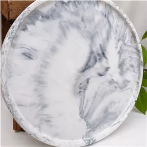 سینی گرد طرح مرمر