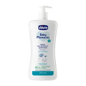 شامپو سر و بدن کودک چیکو مدل Baby Moments بدون اشک حجم 500 میل اورجینالشوینده ملایم از بدو تولد برای پوست و موی کودک