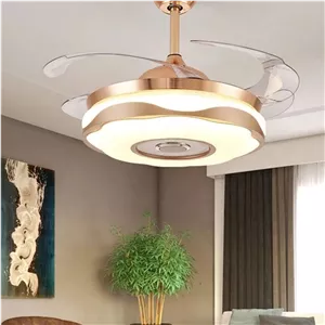 پنکه سقفی لوستر دار تاشو مدل FSD9013 ریموت دار پره جمع شونده موتور تمام مس 6 سرعته