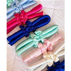 ست بیگودی ساتن ابریشم بدون حرارت 2 اسکرانچی سایز 120 و 150 سانتی متر
