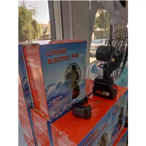 فروش عمده پنکه شارژی تک باطری بدنه فلزی 48 ولت(عمده 10 عددی)