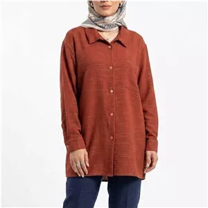 مانتو زنانه مدل مانتو شومیزی رنگ قرمز 