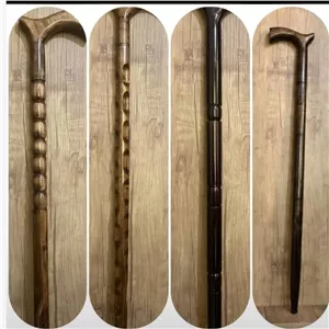 عصا چوبی طرح خراطی با پاشنه عصا