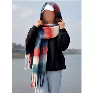شال بیگ اسکارف پشمی رنگی