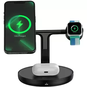شارژر بیسیم مگنتی و پایه نگهدارنده موبایل 3در1 بیسوس Baseus Wireless Charger Holder Swan 20W WXTE000101