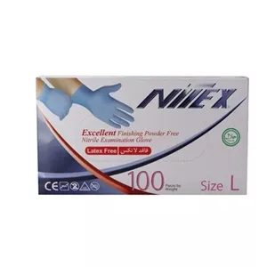 دستکش نیتریل آبی سایز لارج 100عددی
