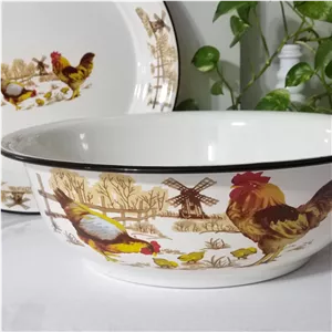 لگن و زیره لعابی خروس سایز بزرگ