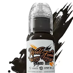 رنگ تاتو ورد فیمس بدلنز براون WORLD FAMOUS INK قهوه ای تیره BADLANDS BROWN رنگ تتو وردفیمس world famous حجم 15 میل 