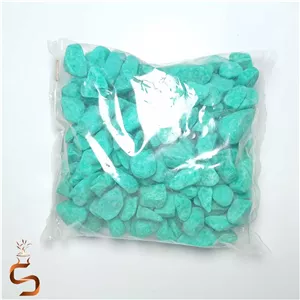 سنگ رنگی گلدان تزئینی سبز فیروزهای (بسته 500 گرمی) ارسال Vip