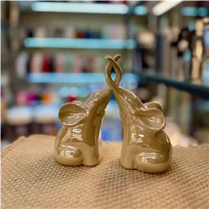 مجسمه فیل جفتی سرامیکی لاستر