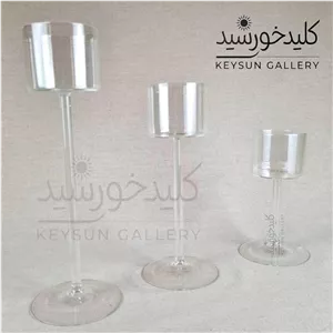 جا شمع وارمری پایه بلند قطر هفت سانت جا شمع مایع 
