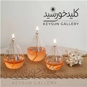 شمع شبنم در سه سایز جا شمعی مایع در سه سایز 