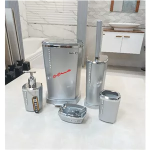 ست سرویس بهداشتی 5پارچه بتیس مدل نگین رنگ نقره ای کروم