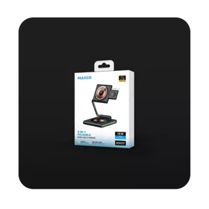 استند شارژ بیسیم چند کاره Maxco مدل MW07 ا Maxco 3-in-1 Foldable Wireless Charger 15W MW07