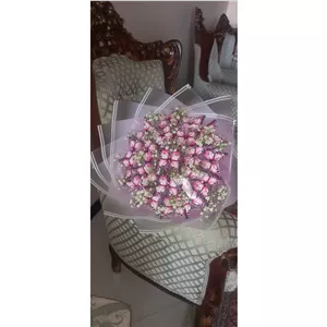 دسته گل پروانه ای و گل ژیپسوفیلا 25 شاخه