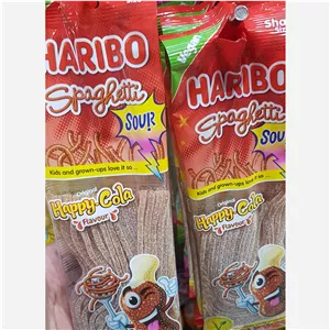 پاستیل رشته ای ترش.کولا.سیب.توت فرنگی. 200 گرمی هاریبو(ترکیه)