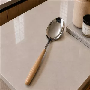 قاشق خورشت خوری دسته چوبی
