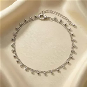 پابند طرح کارتیه ظریف با آویز گوی نقره ای