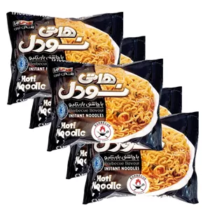 نودل نیمه آماده هاتی کارا طعم باربیکیو - 77 گرم بسته 5 عددی