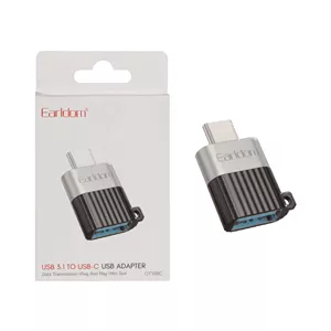 تبدیل OTG Type-C TO USB 3.0 برند Earldom مدل OT108C مشکی نقره ای کد 988057