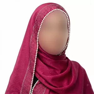 شال مرواریدی زنانه جنس ساتن گلکسی ابعاد 182 در 73 سانتیمتر