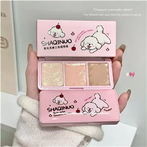 پالت کانسیلر سه رنگ SHAQINUO مدل Soft Light - کانسیلر اصلاح رنگ و پوشش تیرگی زیر چشم پالت کانسیلر هاپو 