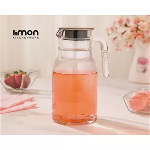 پارچ شیشه ای لیمون درب استیل 1 و 1.5 لیتری